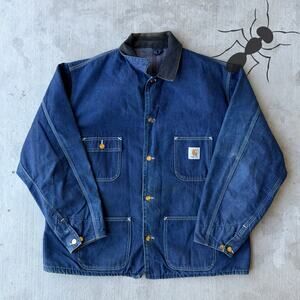 Carhartt denim button up chore work wear jacket
